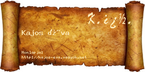 Kajos Éva névjegykártya