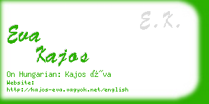 eva kajos business card